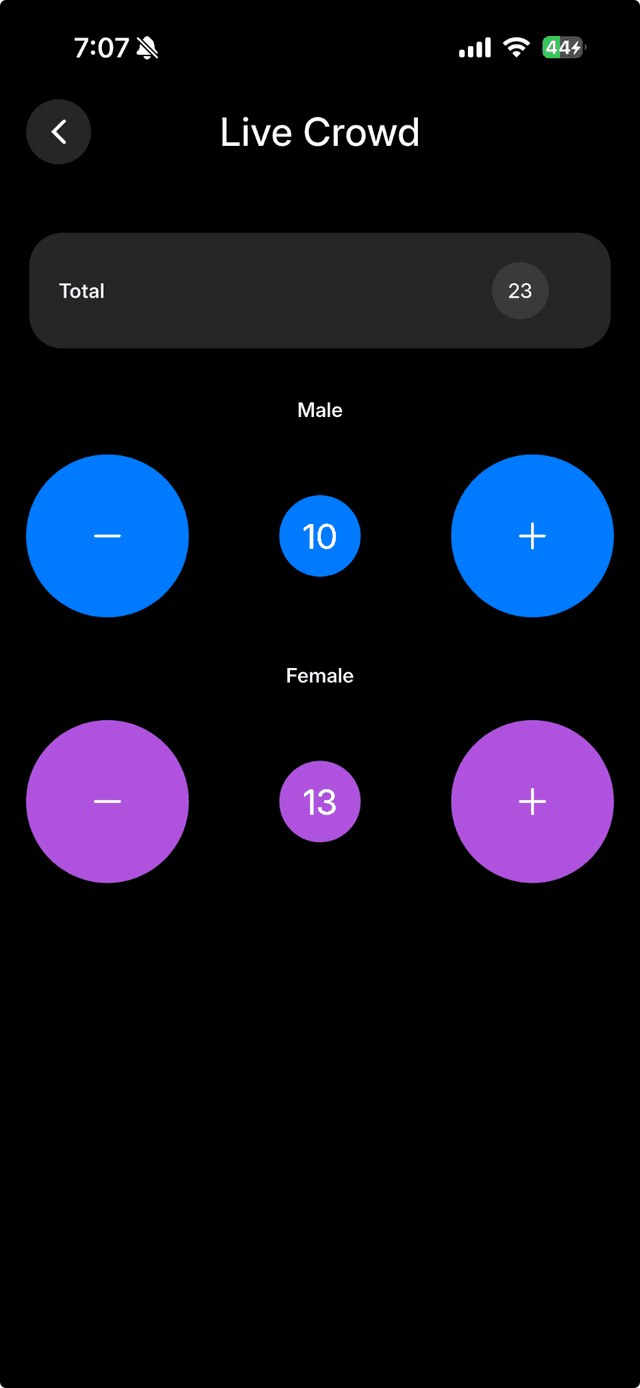 Live Crowd mobile app
